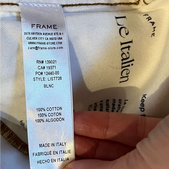 Frame Denim Le Italien Straight Leg Jeans in Blanc White 26 NWOT - Picture 9 of 16
